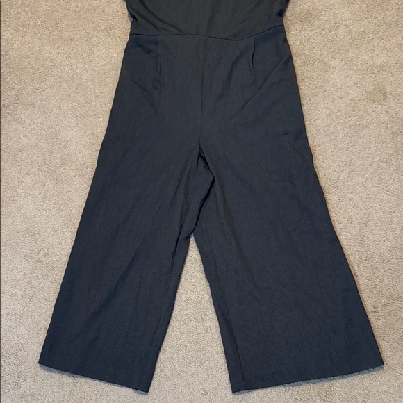 LOFT Elegant Dark Gray Sleeveless Jumpsuit - Picture 3 of 10